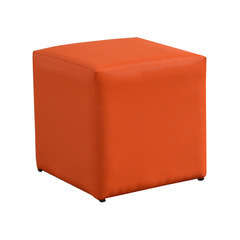 Tabouret cube, H.43cm, coloris orangÃ©