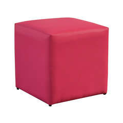 Tabouret cube, H.43cm, coloris framboise
