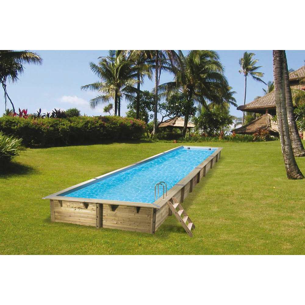 Piscine LINEA 350X1550 H155CM liner bleu 75 100eme