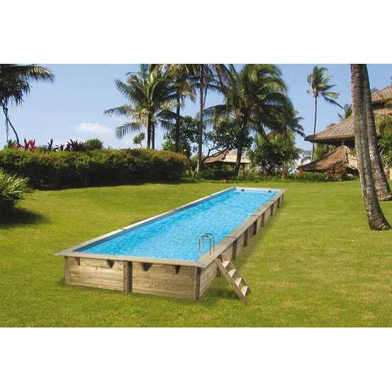 Piscine LINEA 350X1550 H155CM liner bleu 75 100eme