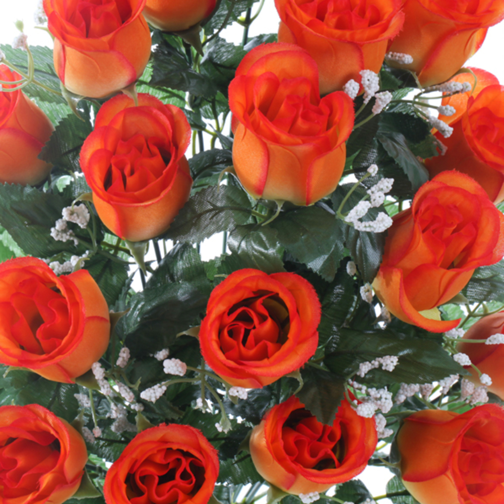 Fleur Artificielle Chrysanthème Hauteur 30 Cm En Plastique Jaune Orange Rouge Vert (Lot De 3