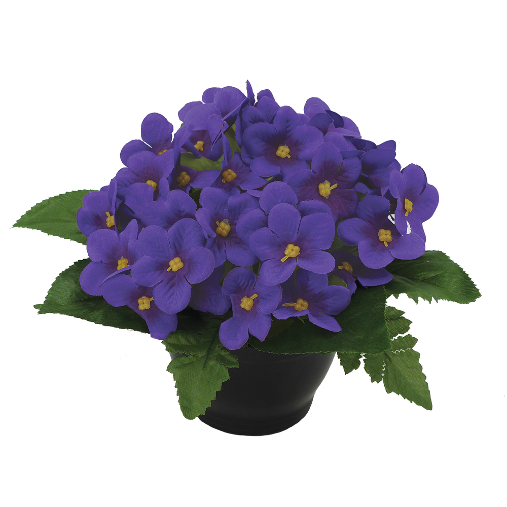 Coupe de violettes artificielles D 24 H 18 cm