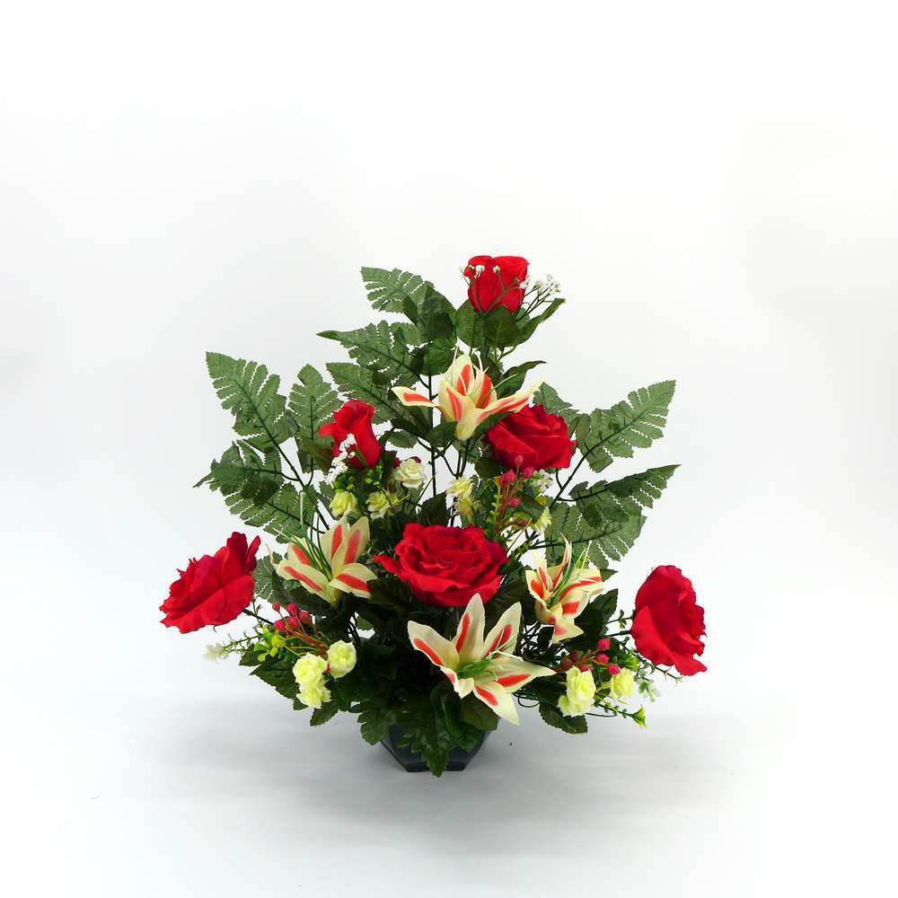 Fleurs artificielles - coupe florale rouge D.43 H.45cm
