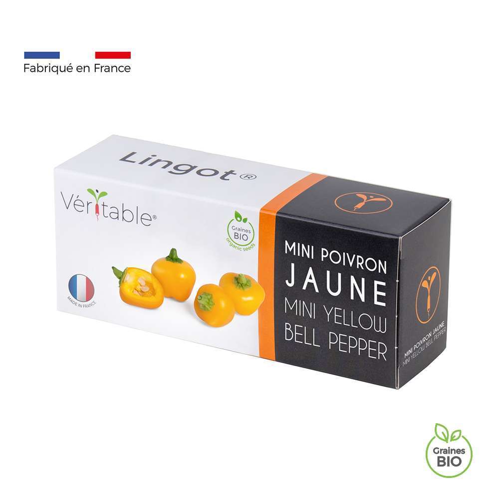 Recharge lingot® de mini poivron jaune bio - pour potager Véritable®