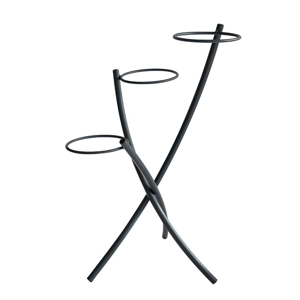 Porte plante 3p tube noir