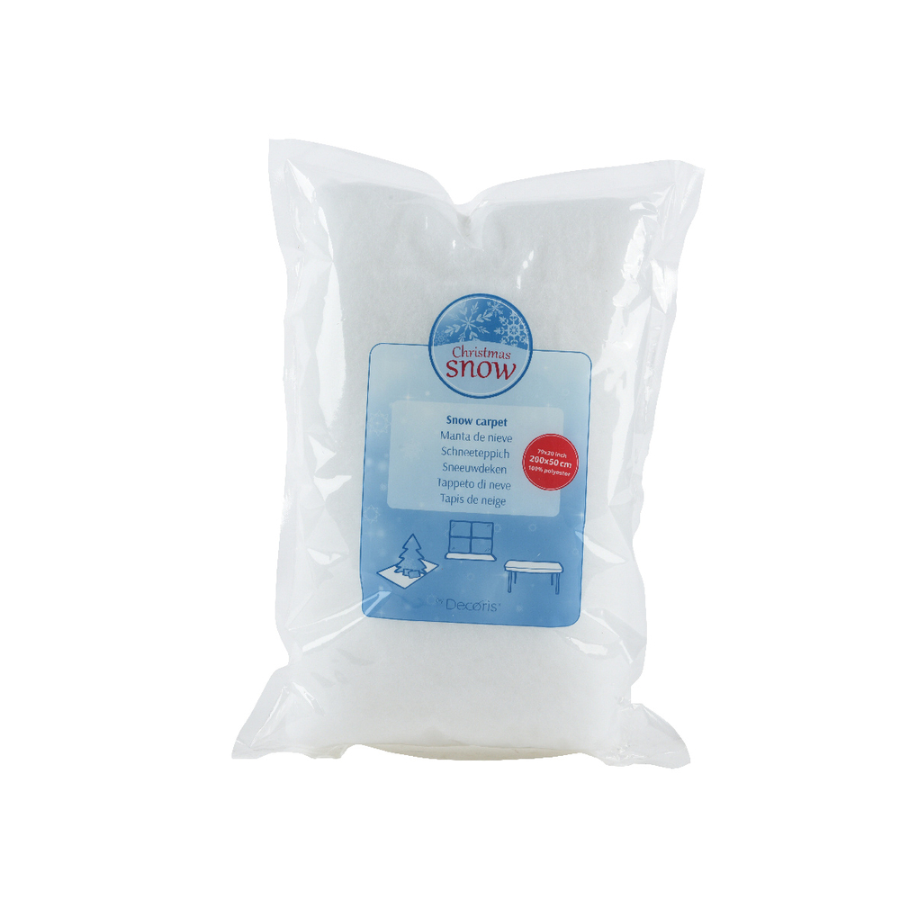 Tapis Neige PES 200x50cm : Blanc