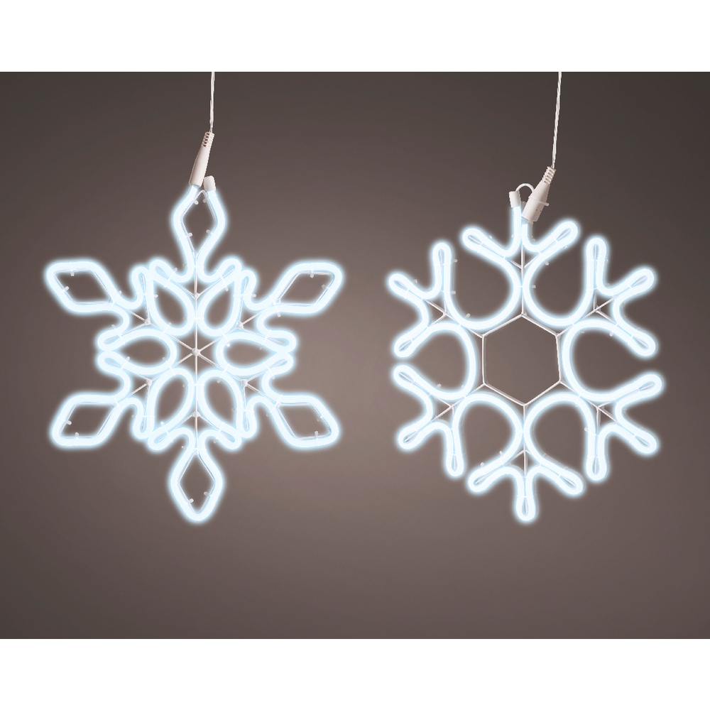Décoration Lumineuse LED Flocon De Neige - Néon Sur Batterie - Blanc - Noël