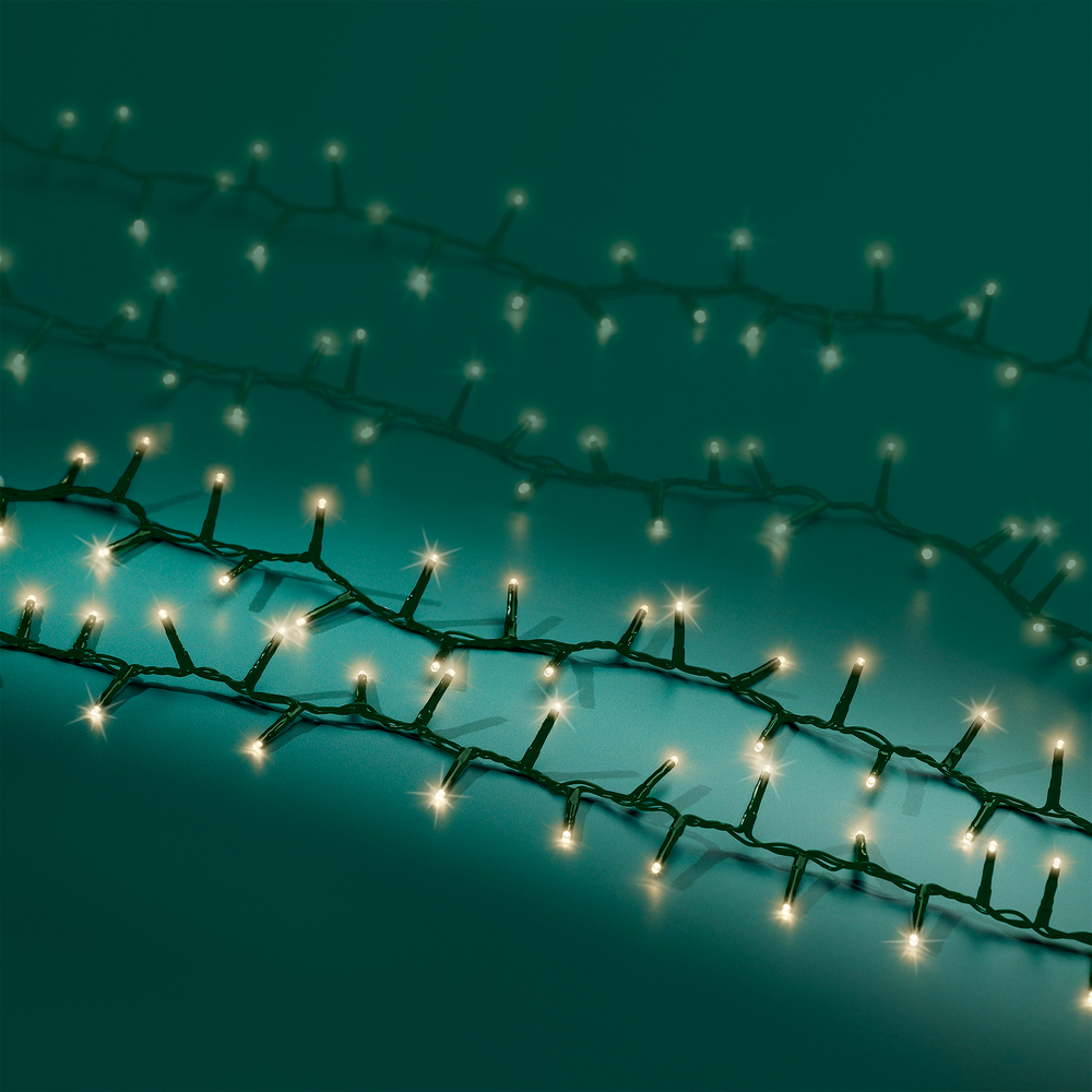 Guirlande, 1000 led : vert/blanc