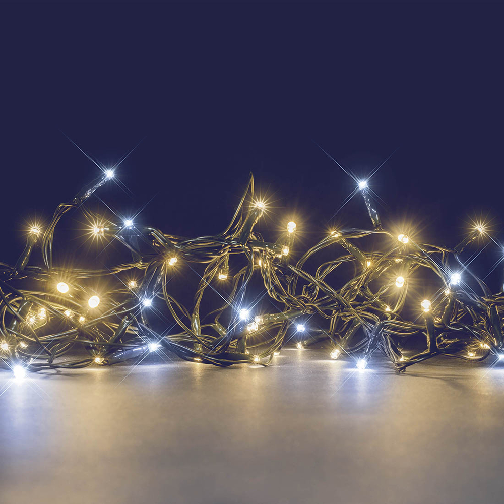 Guirlande lumineuse 'Flicker light' 192 led, blanc chaud et flash-16m