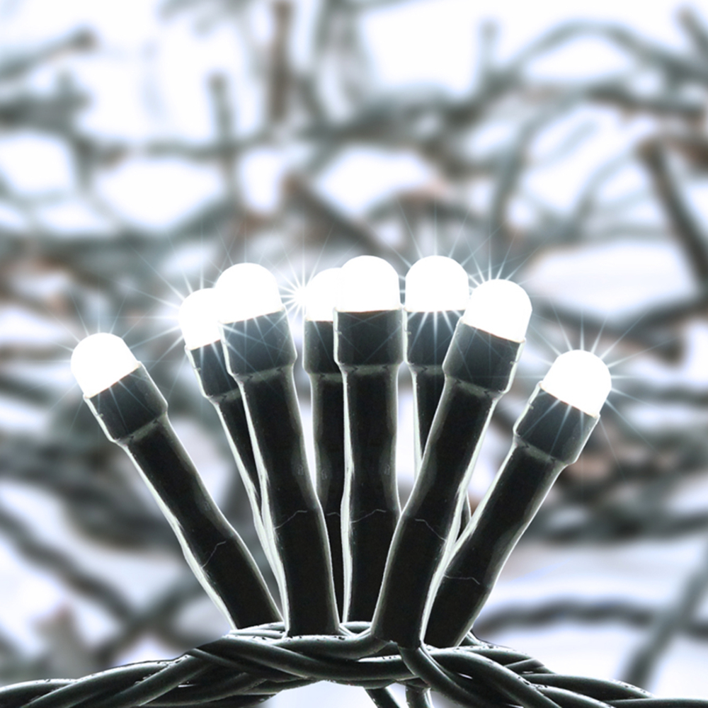 Guirlande LED Compacte - Blanc Pur & Flash Blanc Pur - 18m - Blachère