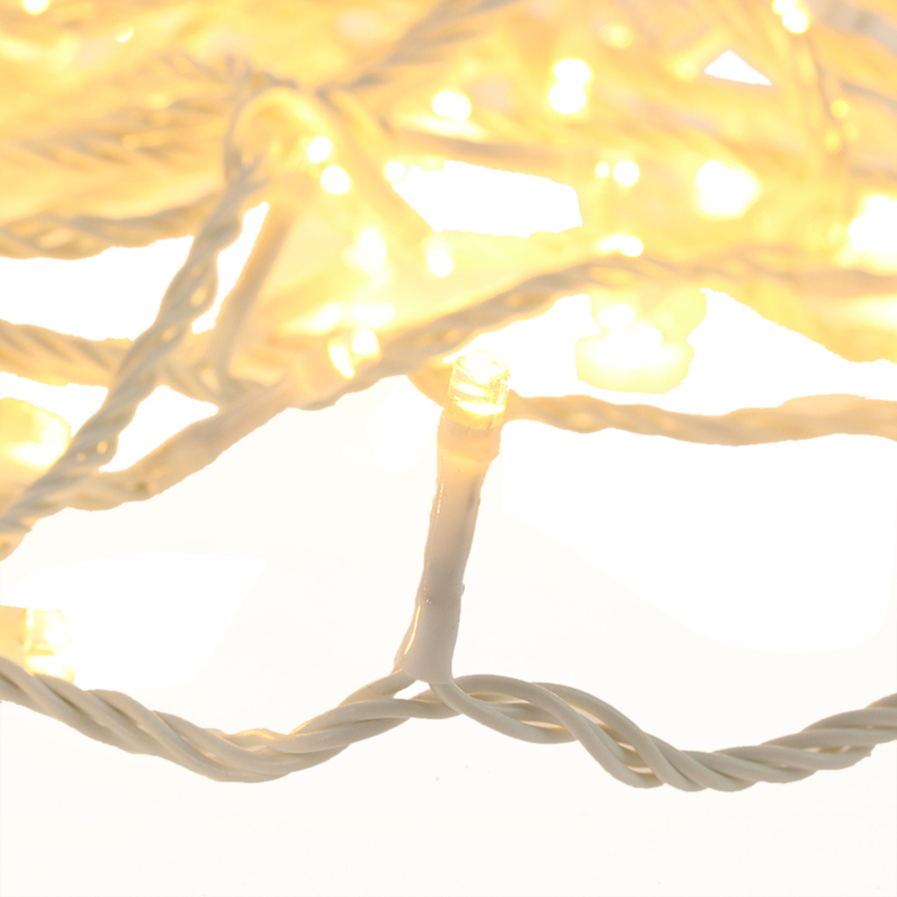 Rideau Stalactite lumineux 180 led, blanc chaud - 8m