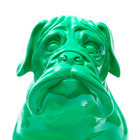 Bulldog en polyrésine vert, 46x21x30 cm