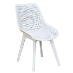 Chaise SCANDI en PVC perforé - BLANC