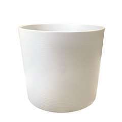 Cache-pot cÃ©ramique blanc d.12cm H.11 cm