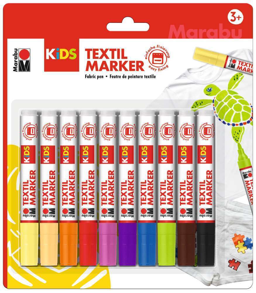 Kit KiDS 10 feutres de peinture textile Marabu