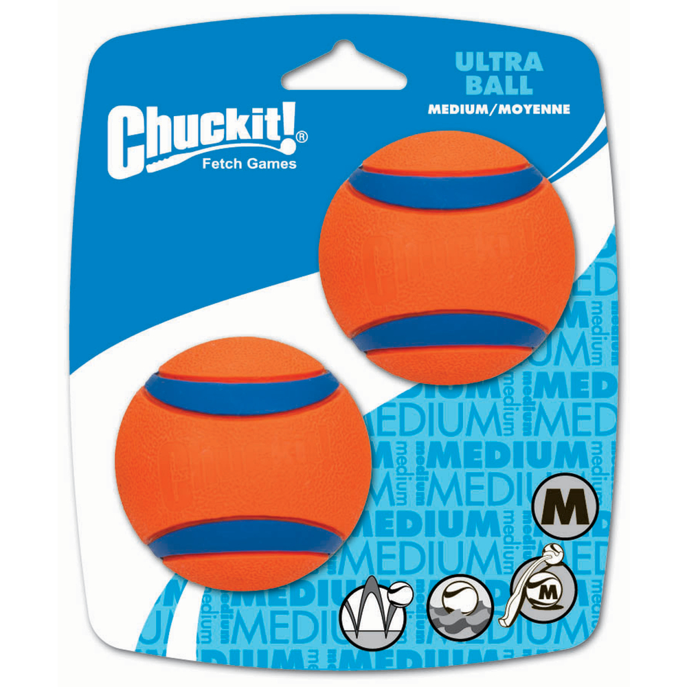 Jouet pour chien : deux balles rebondissantes 'Ultra Ball' medium