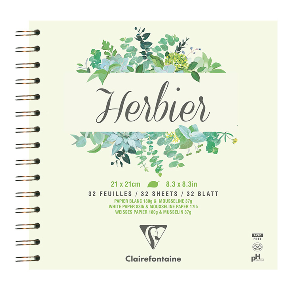 HERBIER CAHIER SPIRALE 21X21CM-(786120)