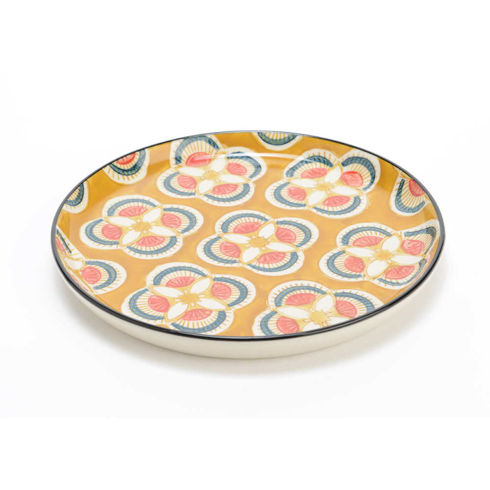 Assiette à dessert Imany, en céramique, coloris jaune - D.21cm