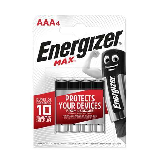 Piles Alcalines Energizer Max AAA/LR3, pack de 4