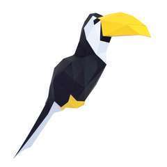 Trophée toucan, en papier imprimé, à construire en 3D