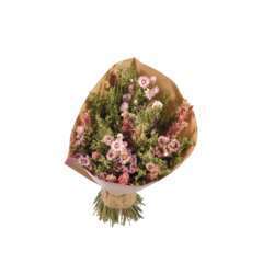 Bouquet de fleurs séchées rose - vert