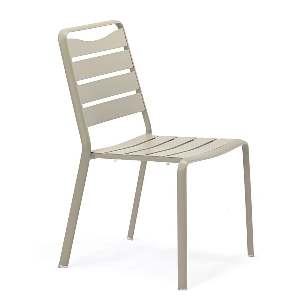 Chaise empilable spring aluminium gris pierre
