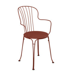 Fauteuil opéra ocre rouge