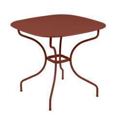 Table opéra carronde 82x82 ocre rouge