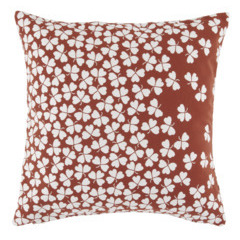 coussin trefle 44x44 ocre rouge