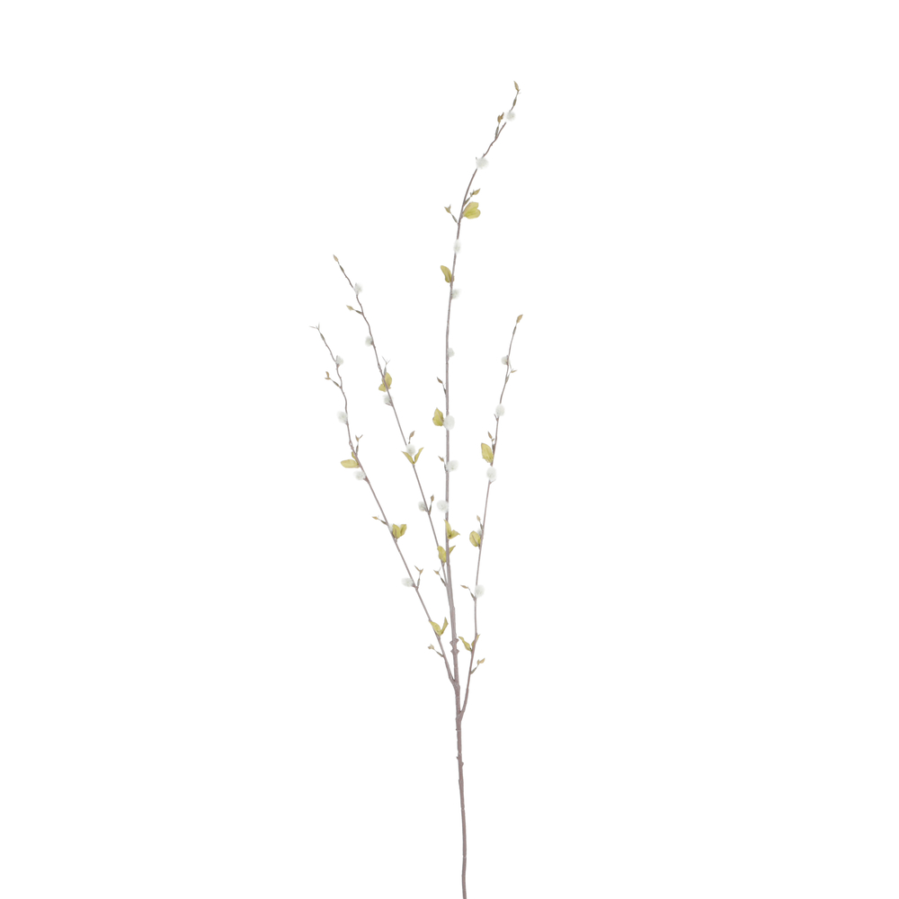 Fleur artificielle tige feuillage saule blanc H.100cm