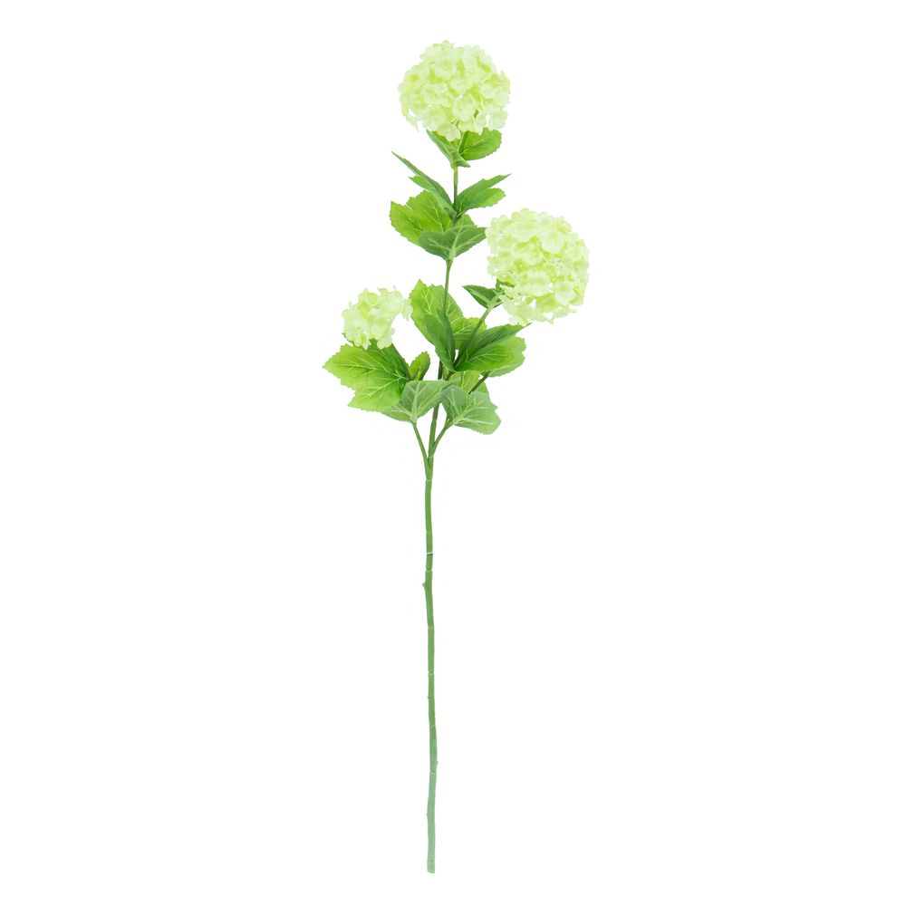 Fleur artificielle tige boule de neige vert H.61cm