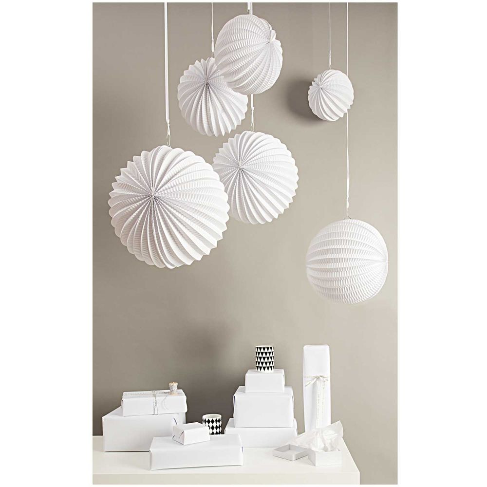 Lot De 20 Lampions Blancs Extérieur - Papier De Riz - Tailles 15-30cm - Pour Mariage, Anniversaire