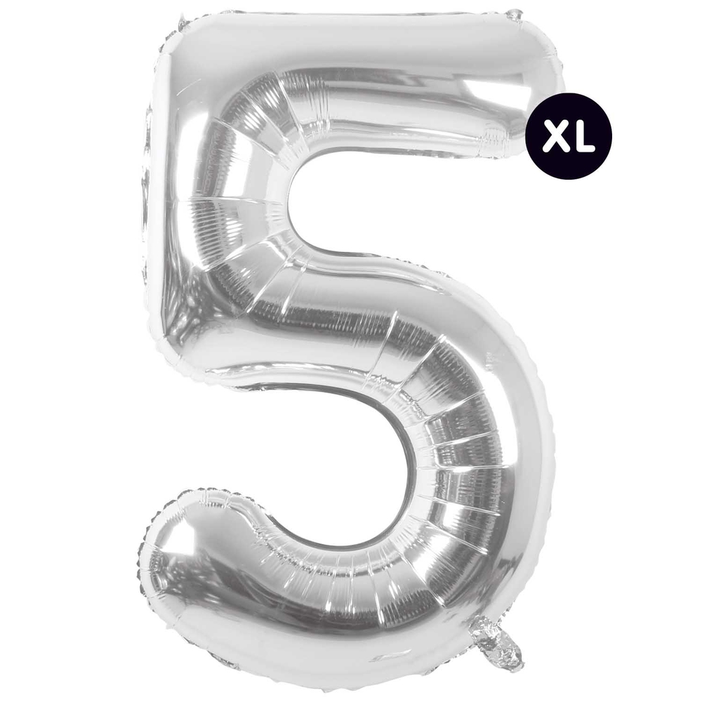 BALLON ALUMINIUM 5 ARGENT-(802057)