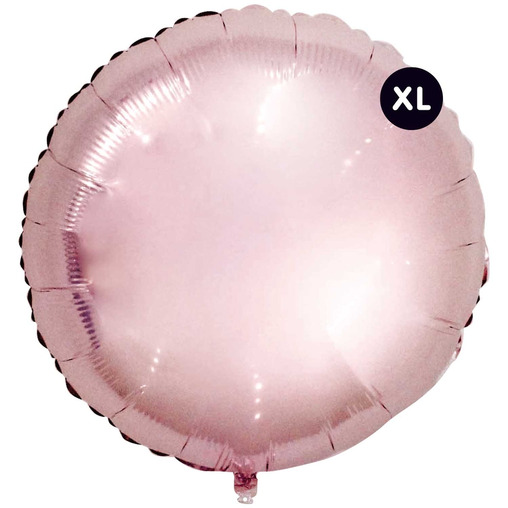 BALLON ALUMINIUM ROND ROSE-(802076)