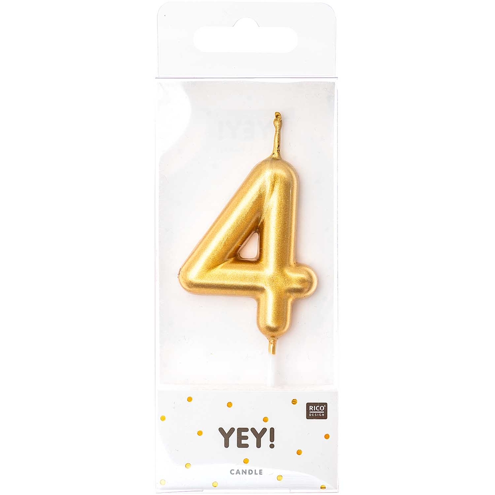 BOUGIE NOMBRE 4 OR-(802093)