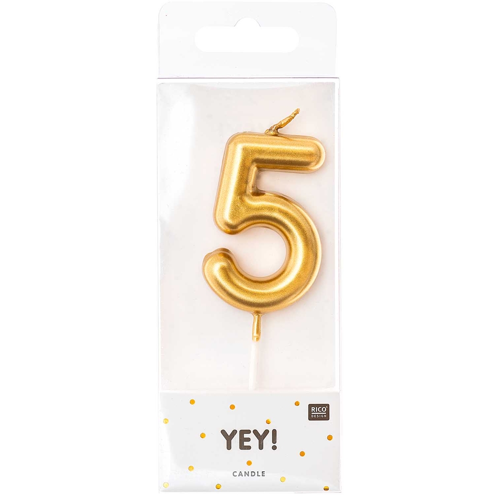 BOUGIE NOMBRE 5 OR-(802094)