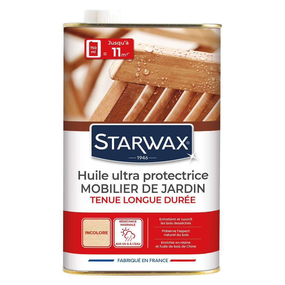 Huile ultra protectrice mobilier de jardin en bois 750ML