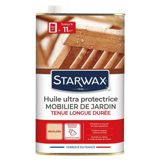 Huile ultra protectrice mobilier de jardin en bois 750ML