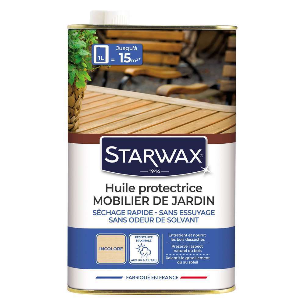 Huile protectrice pour mobilier de jardin 1 L Incolore
