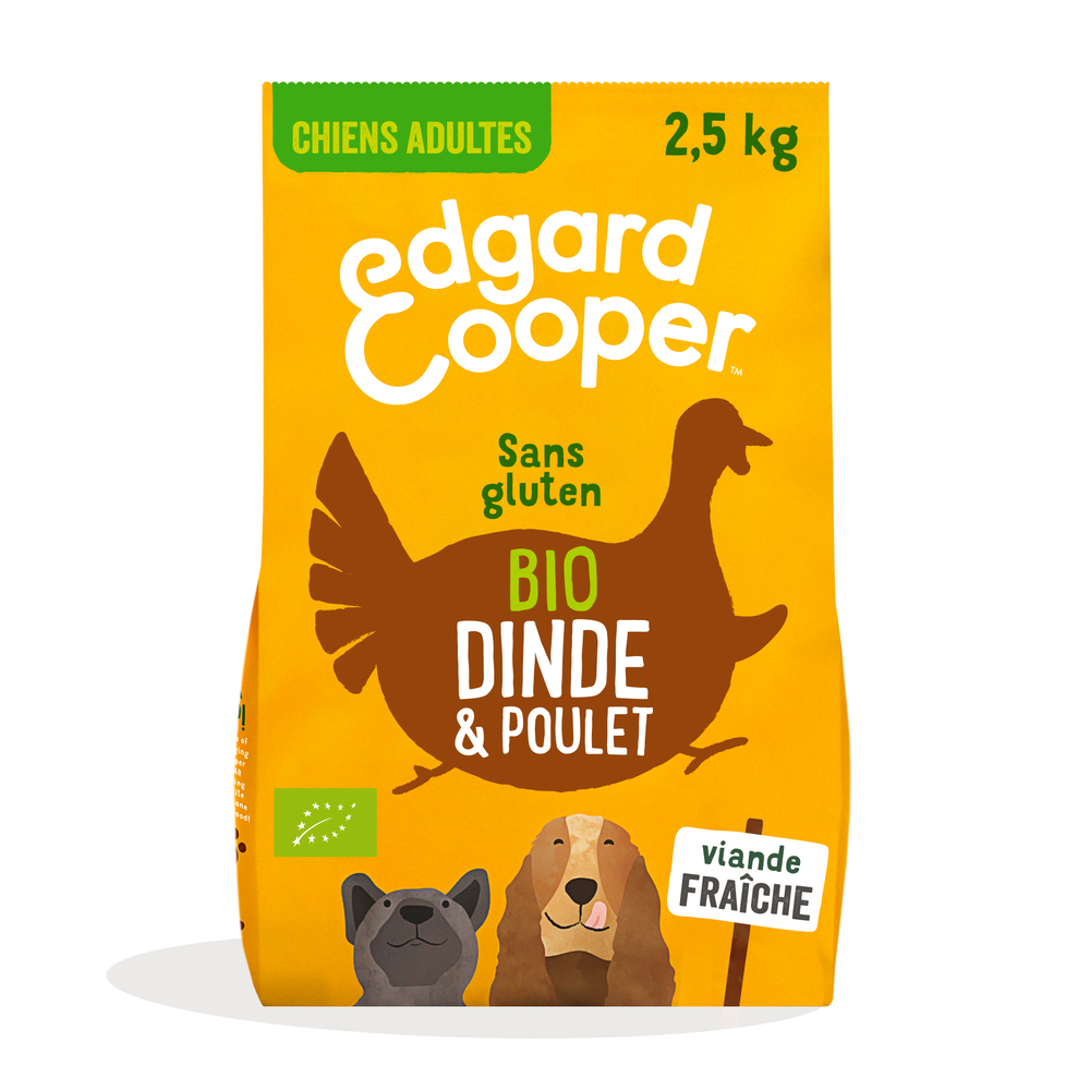 Croquettes BIO à la Dinde et Poulet pour Chien - 2,5Kg