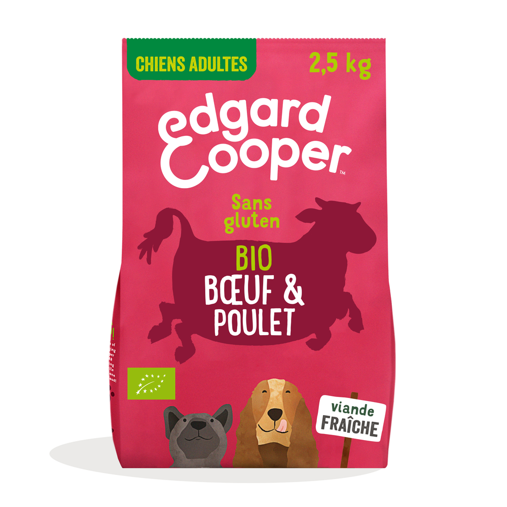 Croquettes BIO au Boeuf et Poulet pour Chien - 2,5Kg
