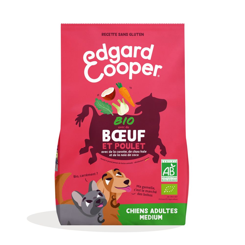 Croquettes BIO au Boeuf et Poulet pour Chien - 7Kg