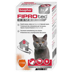 Pipettes Anti-tiques Fiprotec Combo pour Chat - x3
