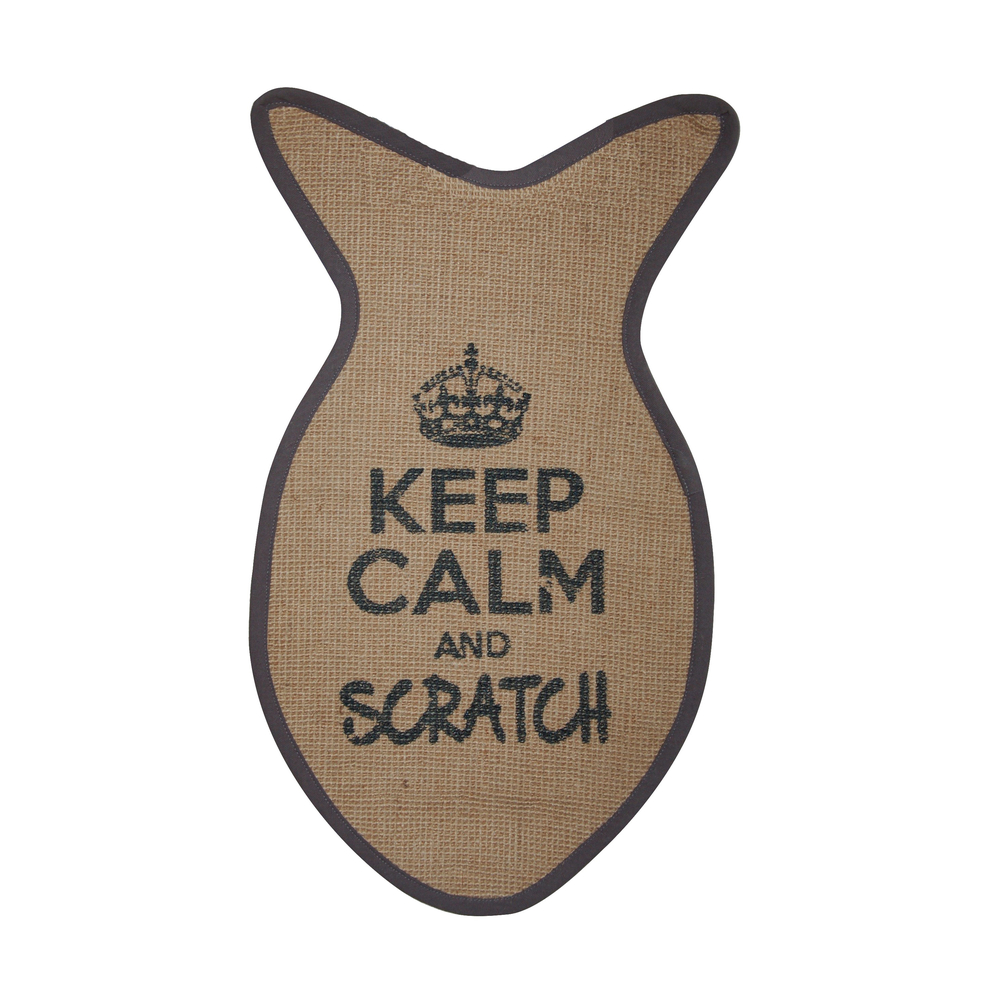 Tapis griffoir Poisson pour chat 55x31cm gris