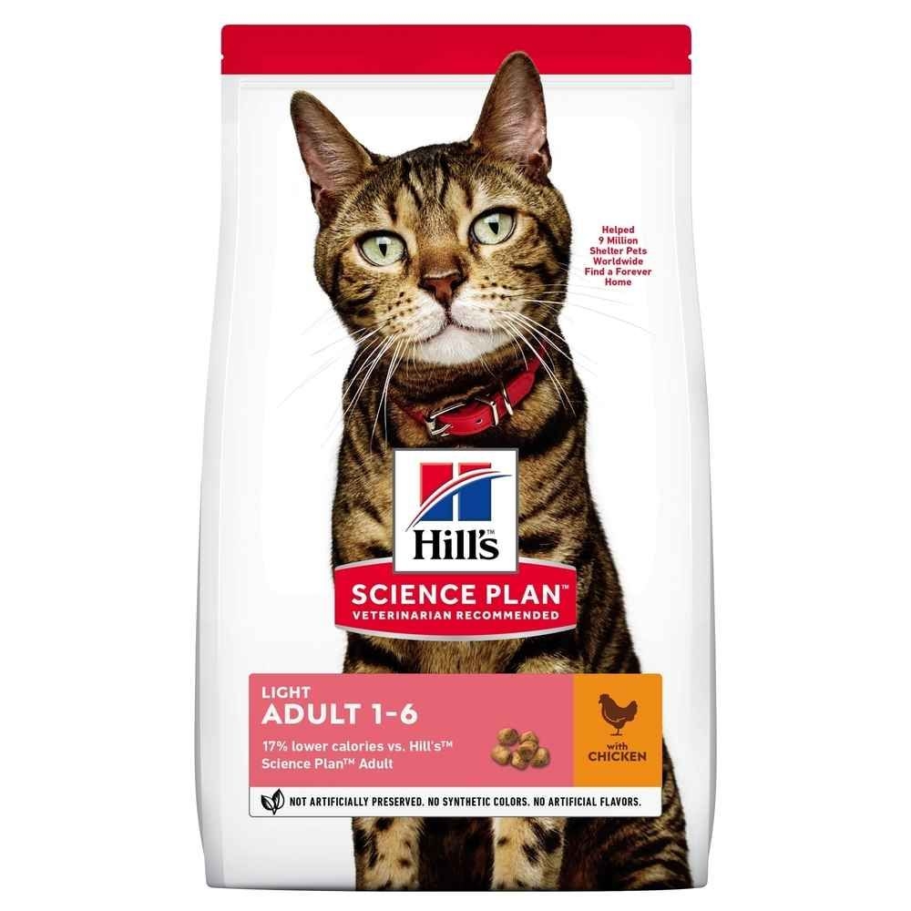 Croquettes pour chat au poulet Hill's Science Plan Adult Light 1,5kg