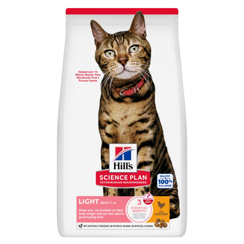 Croquettes pour chat au poulet Hill's Science Plan Adult Light 1,5kg