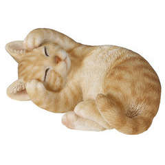 Chaton roux endormi, L.17cm