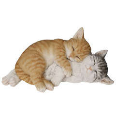 Couple chatons endormis, L.27cm