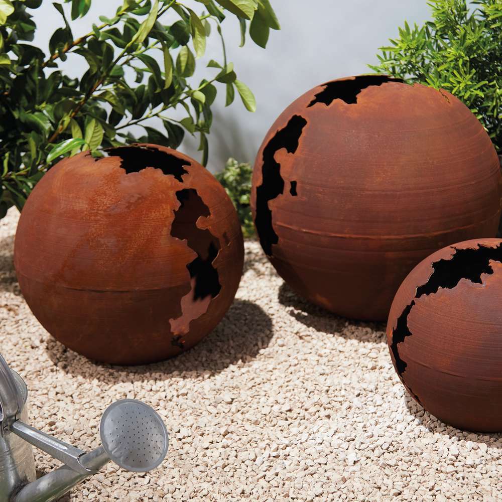 SPHERE CRAQUELE MTL ROUIL D40-(814544)