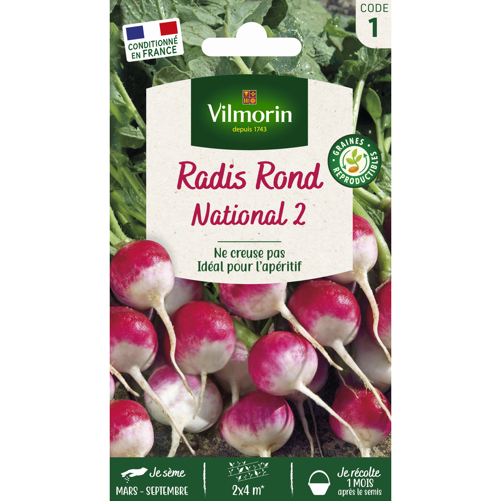 Graines de radis National 2 en sachet